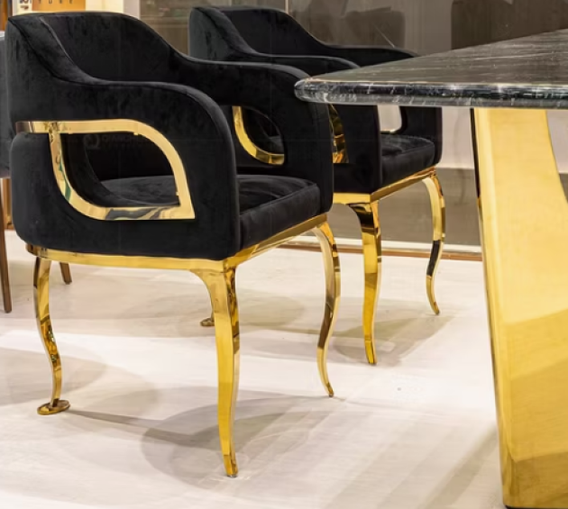 BLACK AND GOLD DINING CHAIR